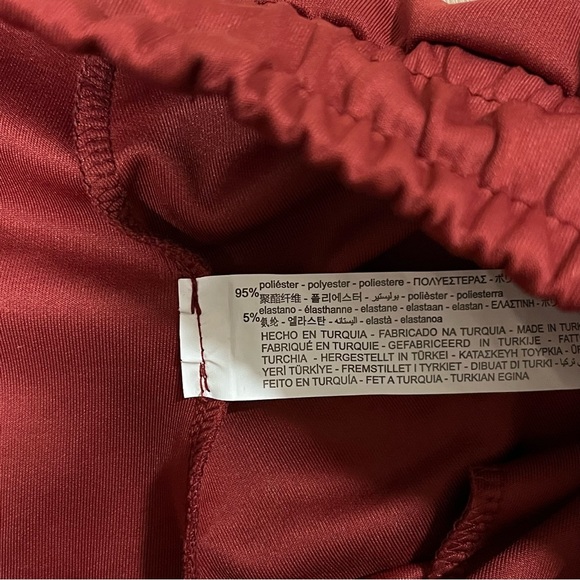 Zara Burgundy Seam Track Pant size Large - Picture 6 of 6
